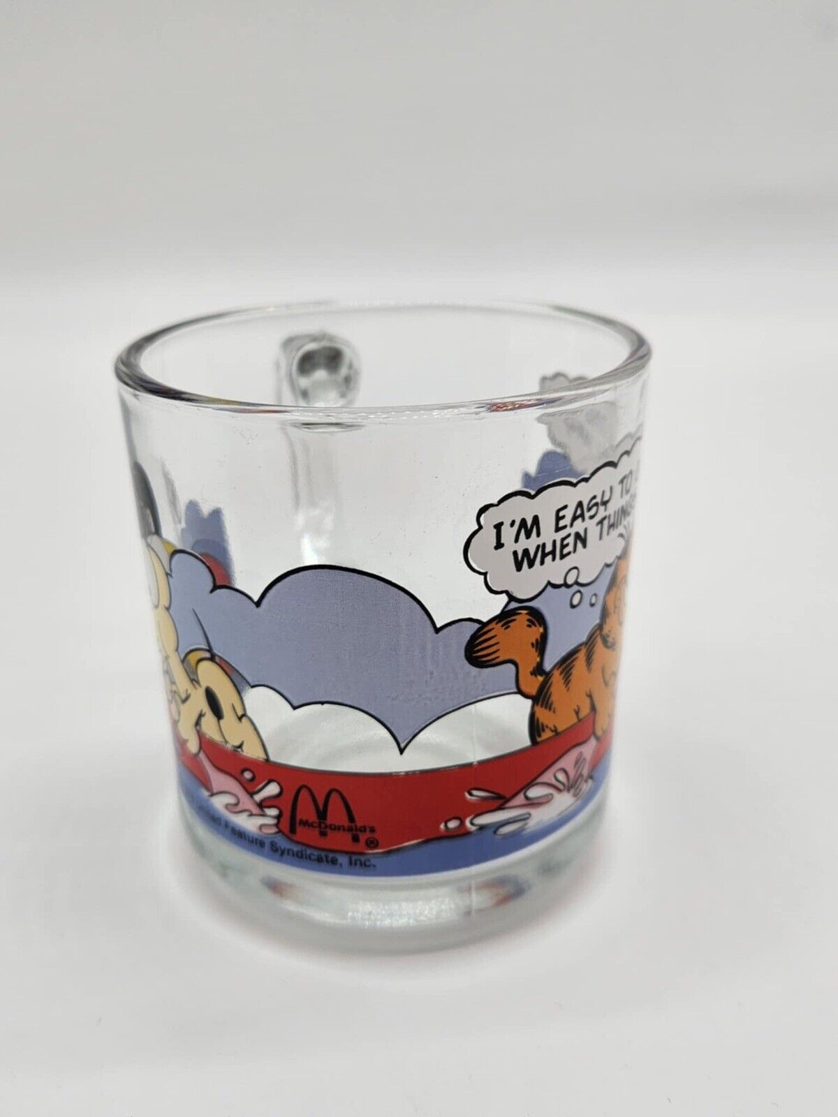 Set of 5 Vintage 1978 McDonald's Garfield Clear Comic Cups Mugs RARE