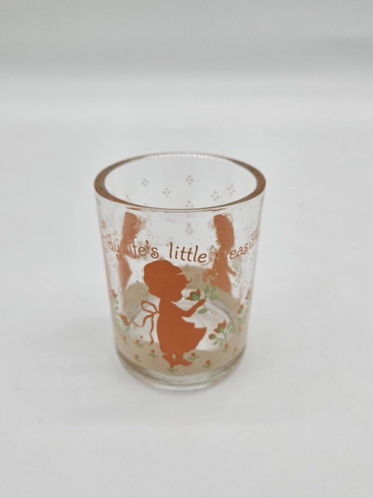 Vintage Candle Holder Silhouette Children "Enjoy Life’s Little Pleasures"
