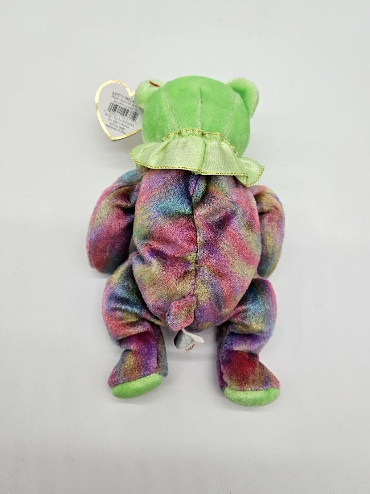 Ty Beanie Babies "August" - The Birthday Bear Plush Stuffed Animal Green - 2001