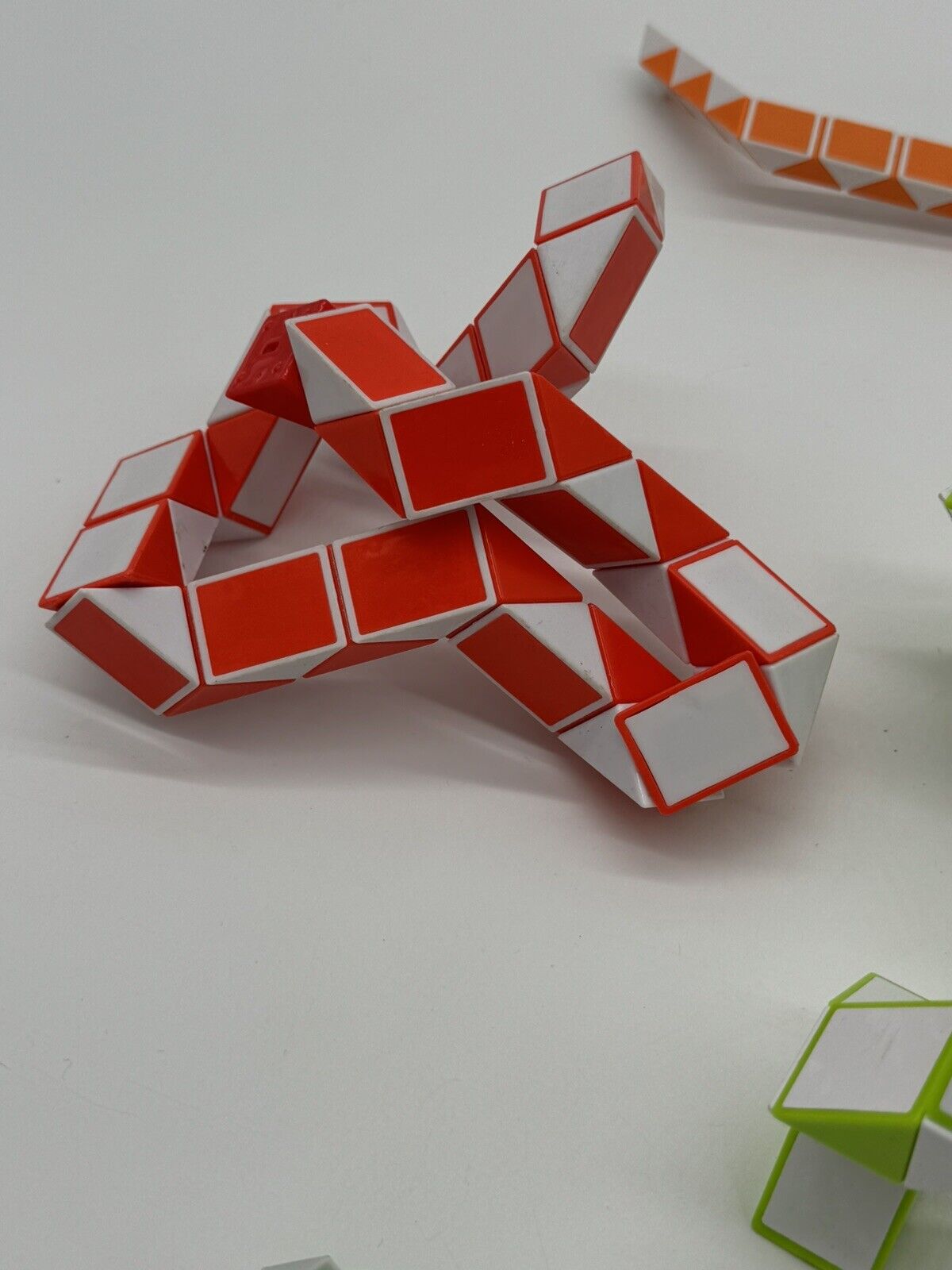 Lot of 6 Vintage Rubiks Magic Snake Puzzle Twisting Triangles 3D Fidget