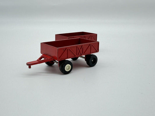 (2) Tootsie Toy Red Farm Trailer Diecast Metal  1/64 ~ One Handle Broken