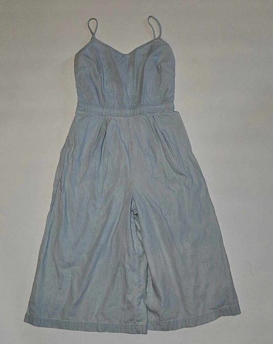 No Boundaries Guacho Jumpsuit Women Blue Cotton Relaxed Sleeveless Comfort Sz M