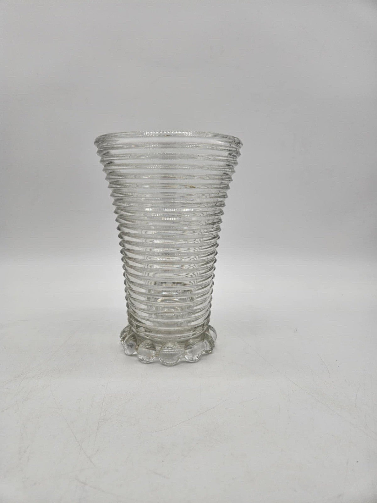 Anchor Hocking 8” Ribbed Glass Ribbed Vase