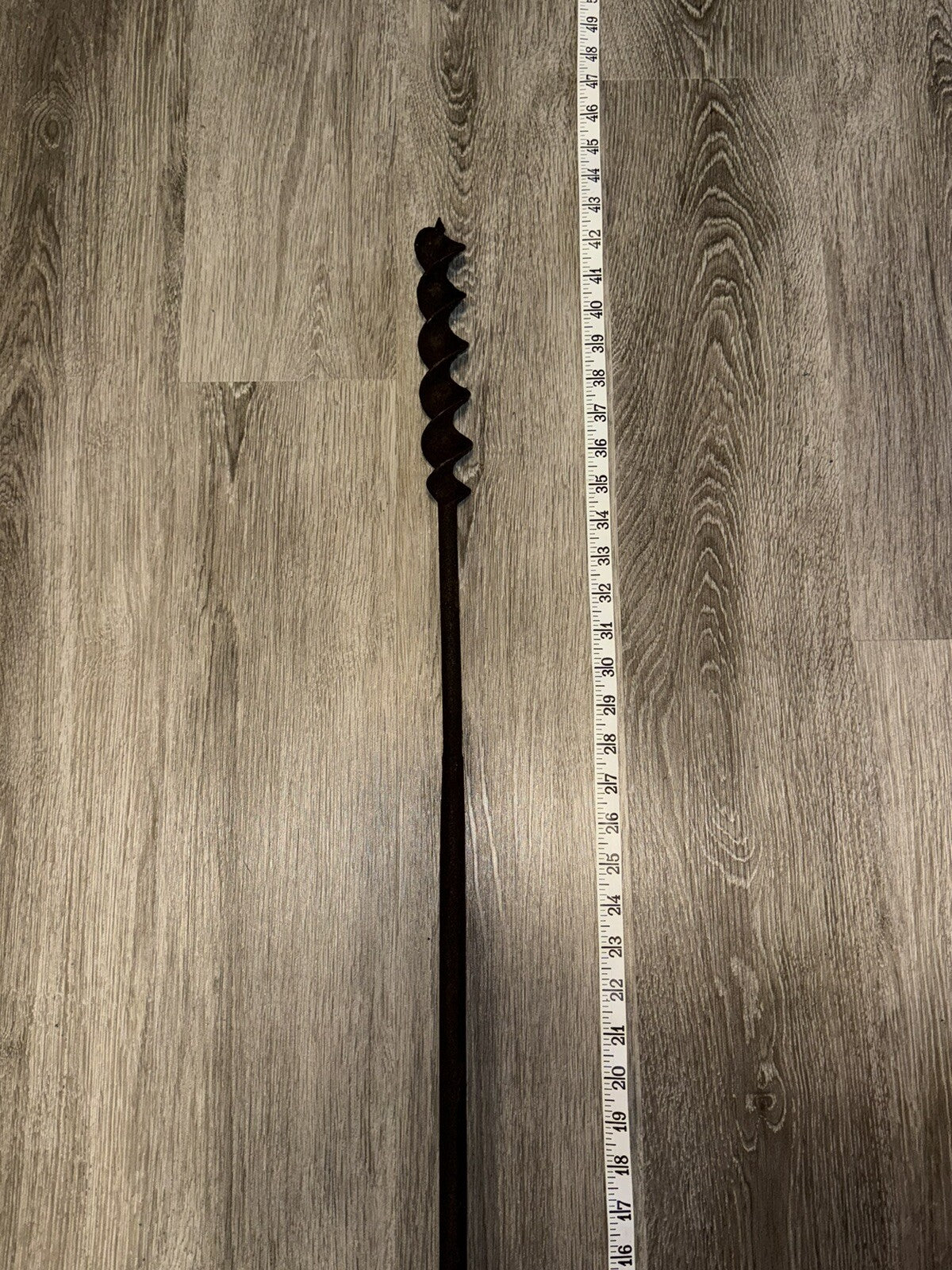 Antique Primitive Hand Forged Auger Manual Drill Bit Shipbuilding Tool