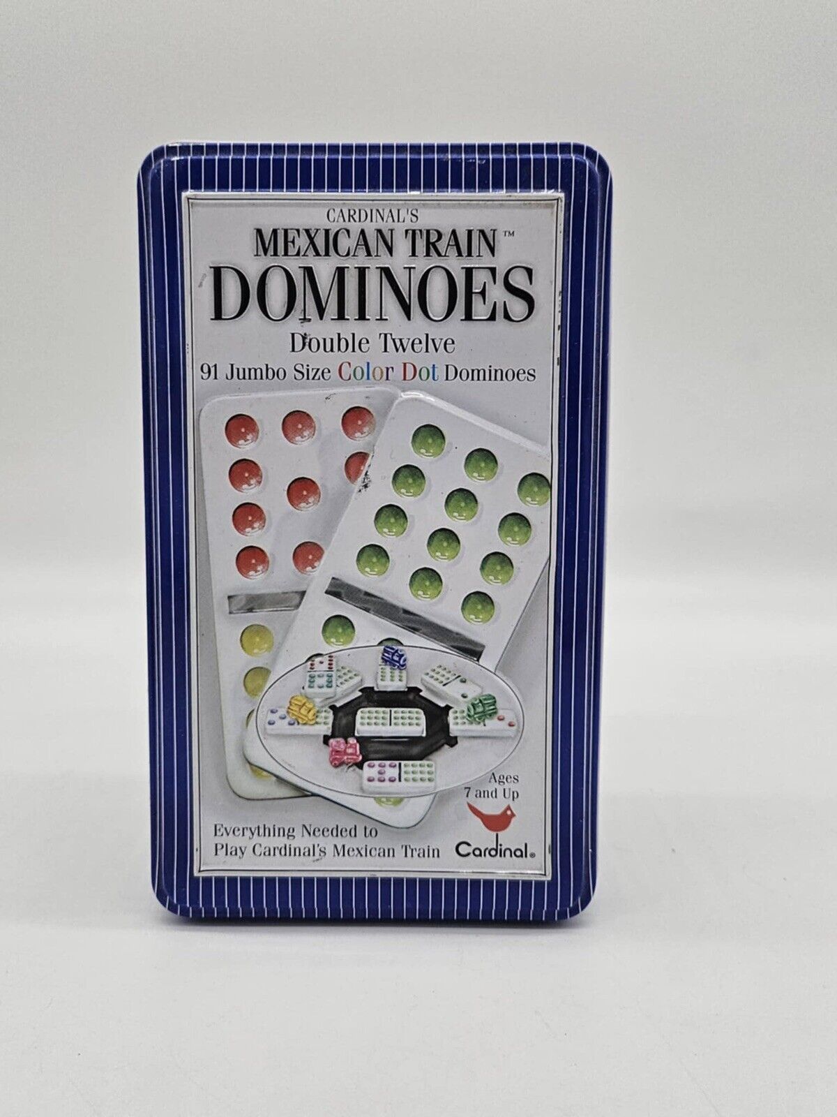 Double Twelve Dominos By Cardinal 91 Colored Dominos Set | Dominoes + Tin Only