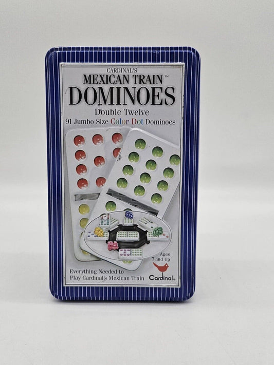 Double Twelve Dominos By Cardinal 91 Colored Dominos Set | Dominoes + Tin Only