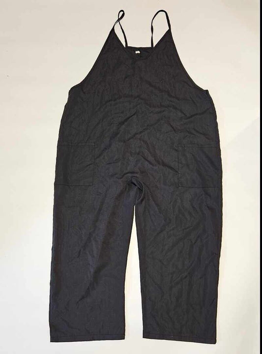 Black Temu Jumpsuit Bib Overalls ~ Sz XL