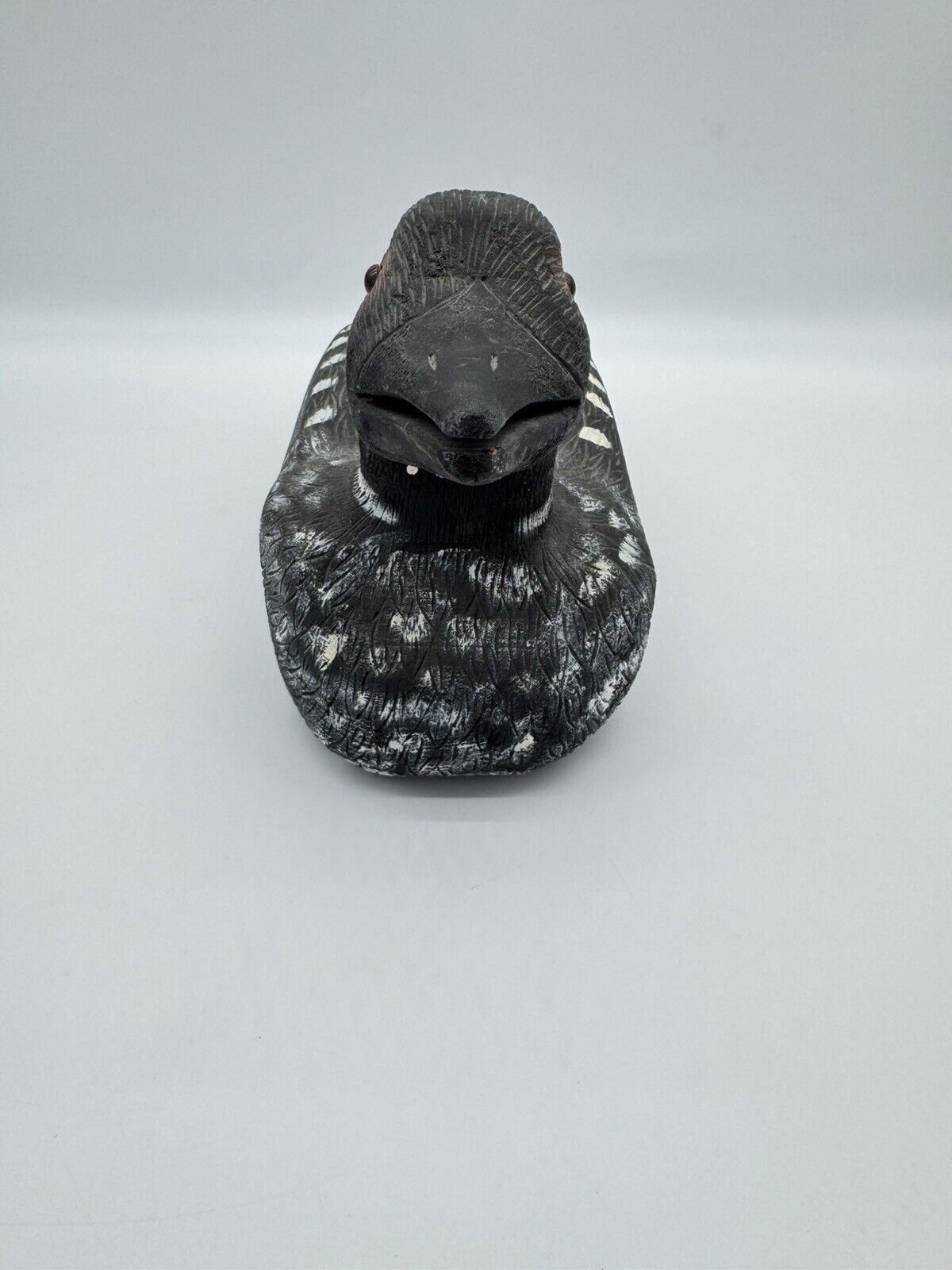 Vintage Hand Carved Hand Painted Loon Figurine Decoy Wooden