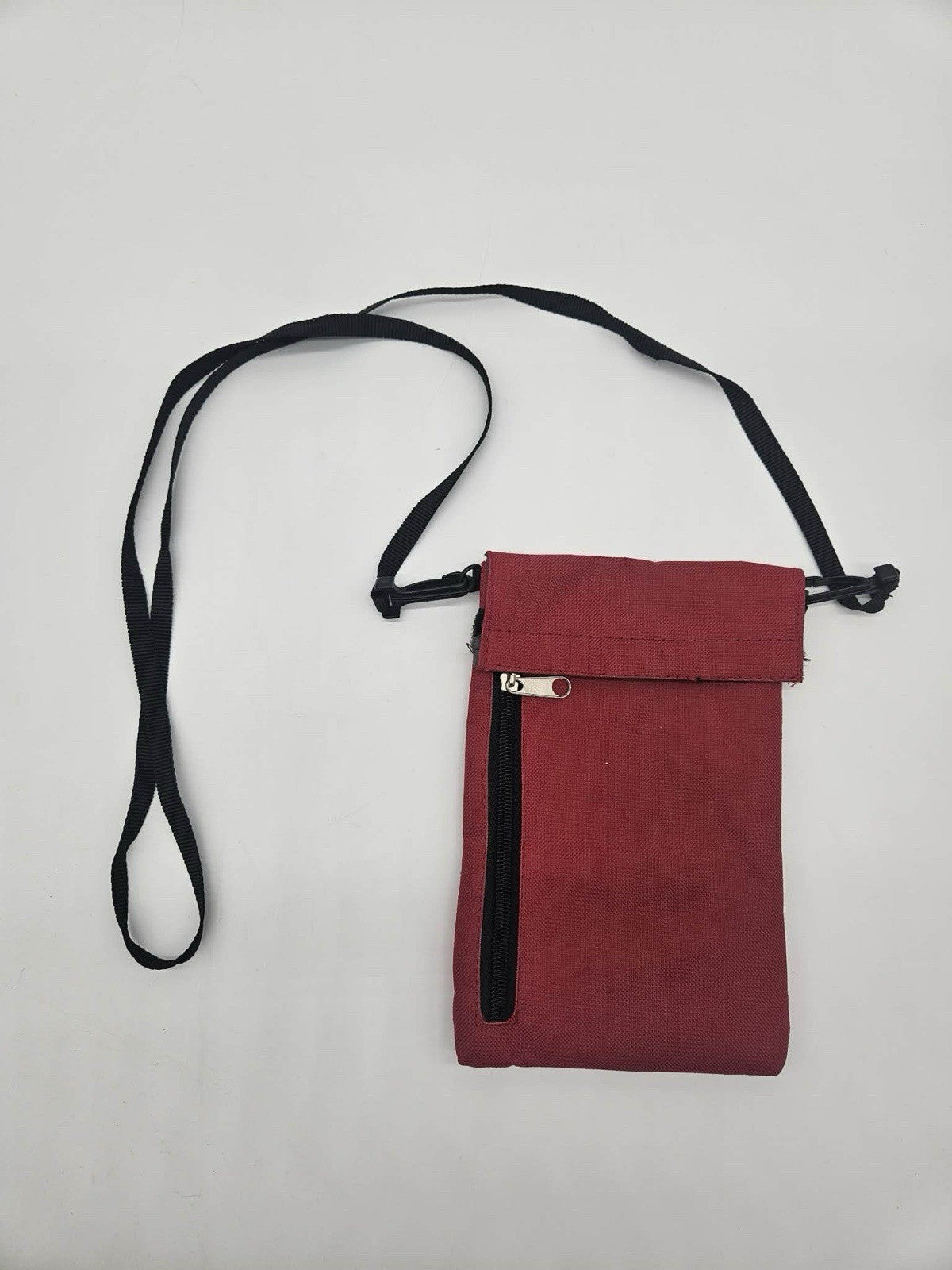 Vintage Travel Neck Wallet Passport Holder Security Pouch Red Black