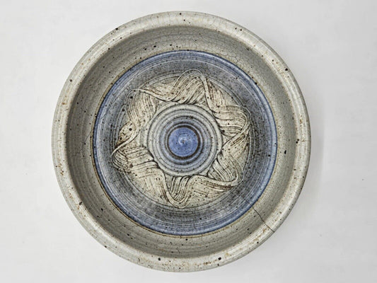 Mid Century Fire Glazed Bowl w/ Subaru and Blue Subaru