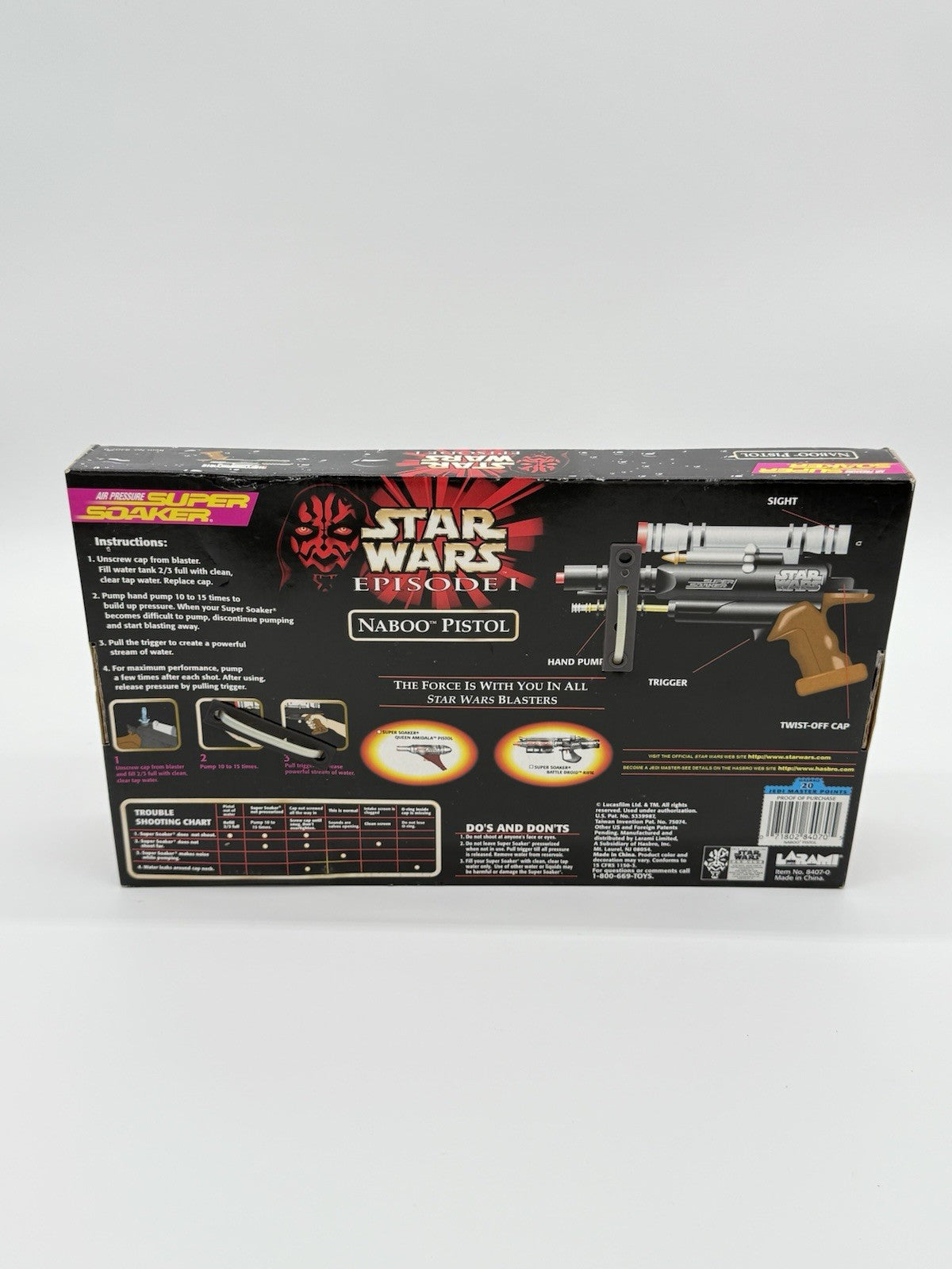 Star Wars Episode 1 Naboo Pistol Super Soaker Air Pressure Water Gun New