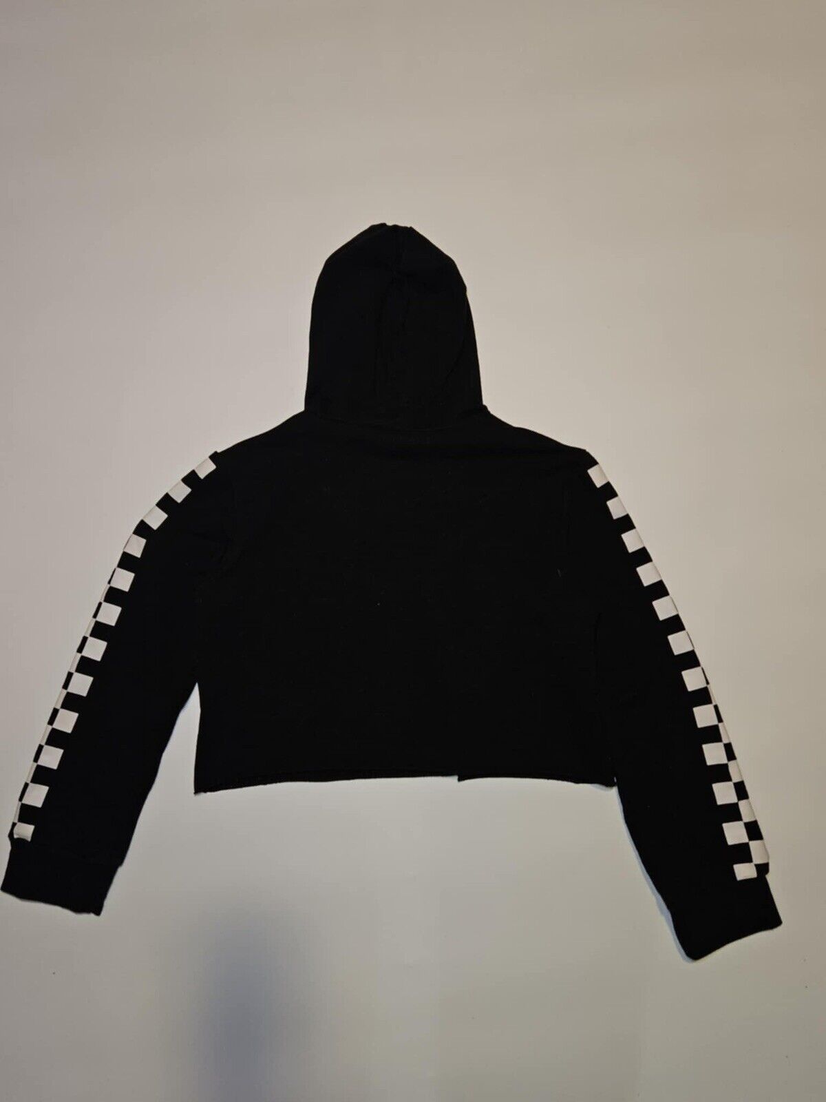 Girls black and white Tik Tok Check Hoodie