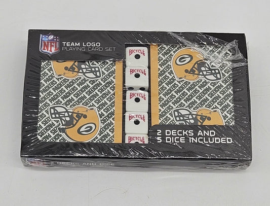 NFL Green Bay Packers Bicycle Playing Cards & Dice Gift Set Sealed