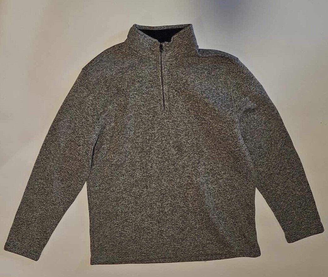 Izod Adult Large Mens 1/4 zip pullover Sweater Grey
