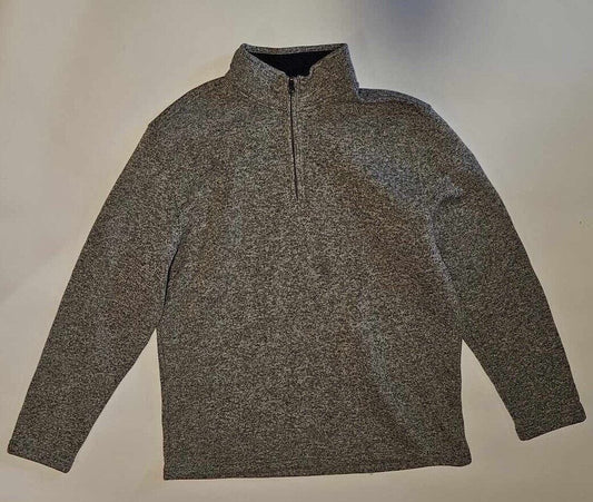 Izod Adult Large Mens 1/4 zip pullover Sweater Grey