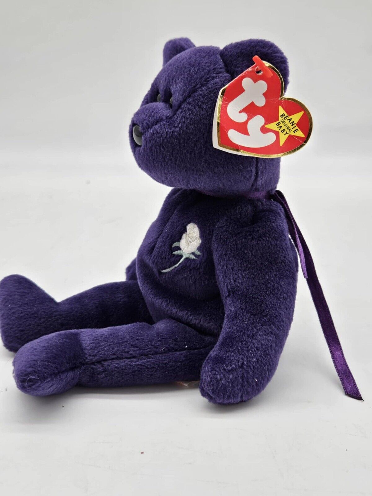 Vintage Collectible Ty Beanie Baby Princess Diana Purple Bear