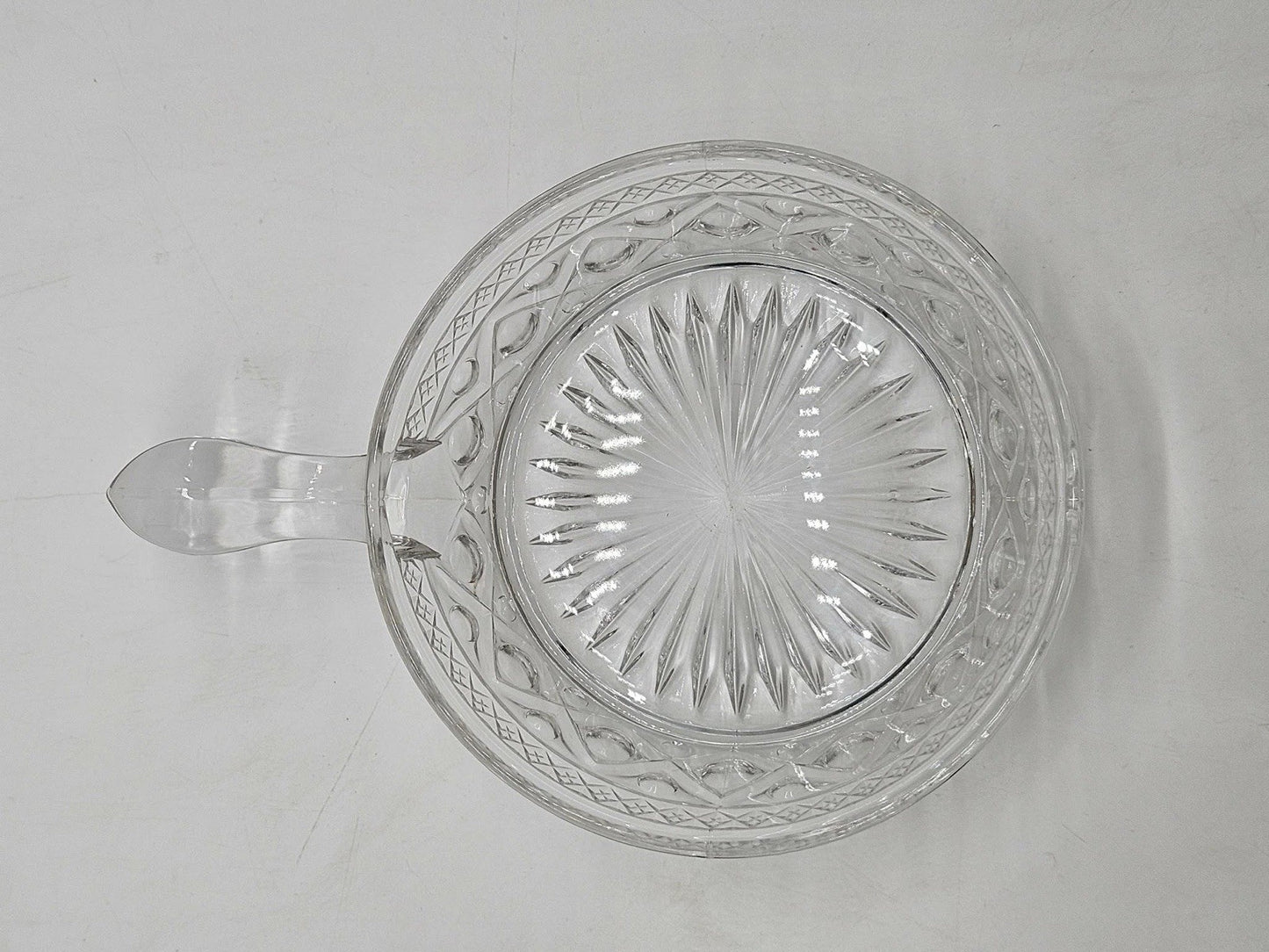 IMPERIAL GLASS CO. CAPE COD CRYSTAL #160/181 5-1/2" DIAMETER HANDLED SPIDER DISH