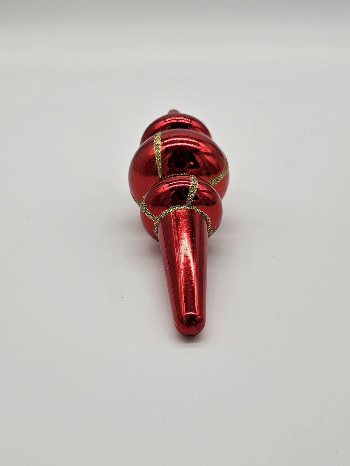 Vintage Red Mercury Glass Finial Christmas Ornament