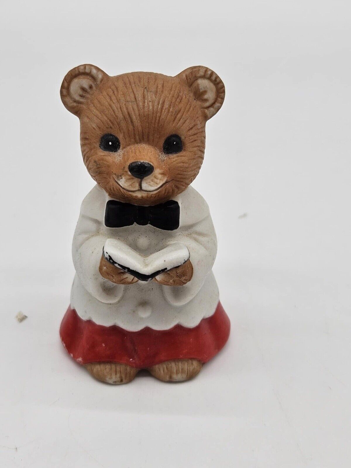 Vintage Homco Holiday Teddy Bear Choir Carolers Porcelain Set of 3 #5100