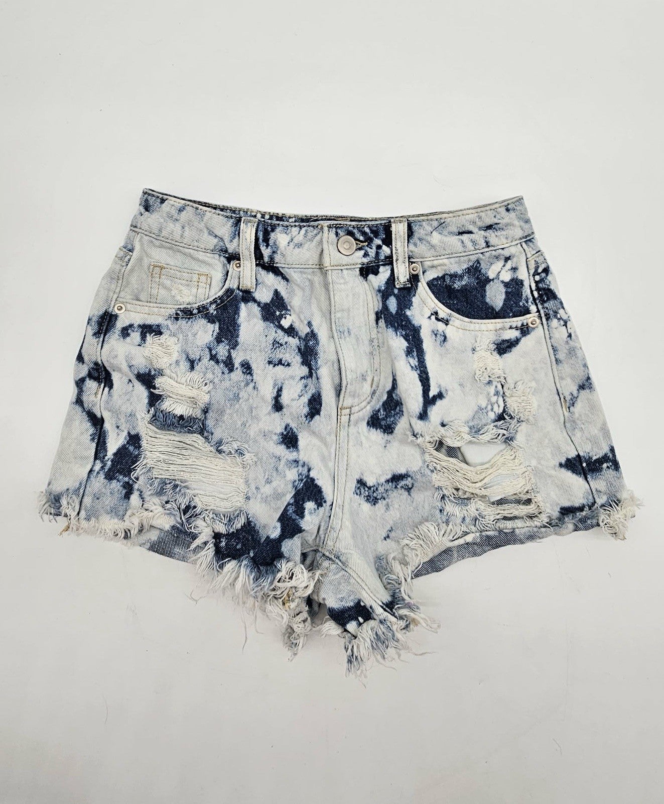 Fashion Nova Acid Wash Distressed Denim Shorts Women’s Sz 3