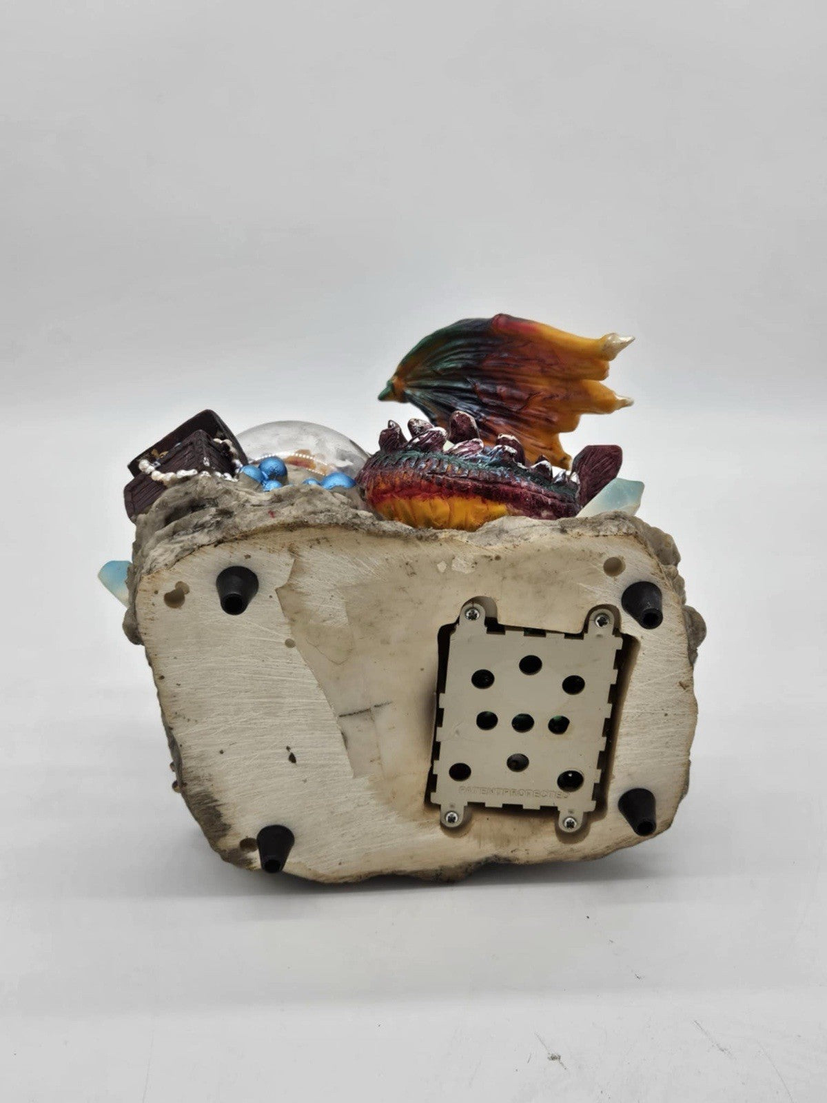 Green and Purple/Red Dragons Fighting over Lighted Orb of Power