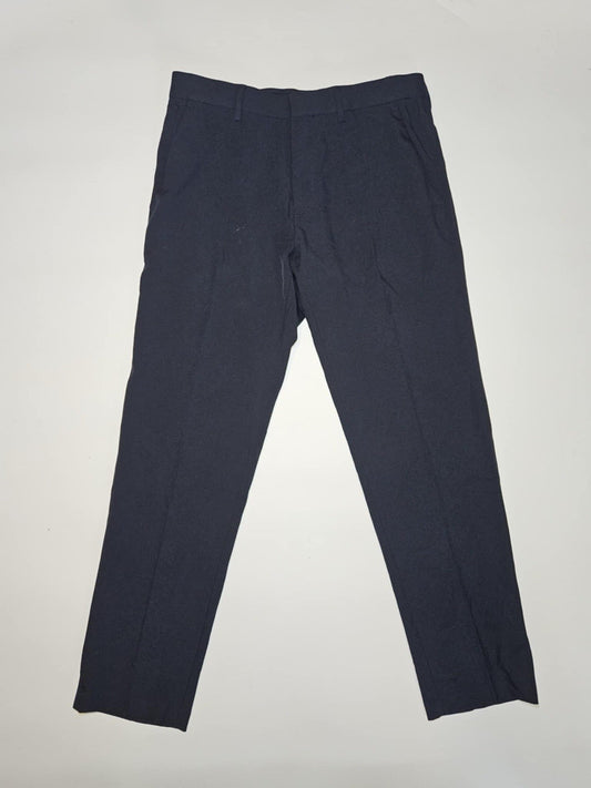 haggar mens ACTIVE pants PREMIUM stretch flat dress pants sz: 32Wx30L-blue