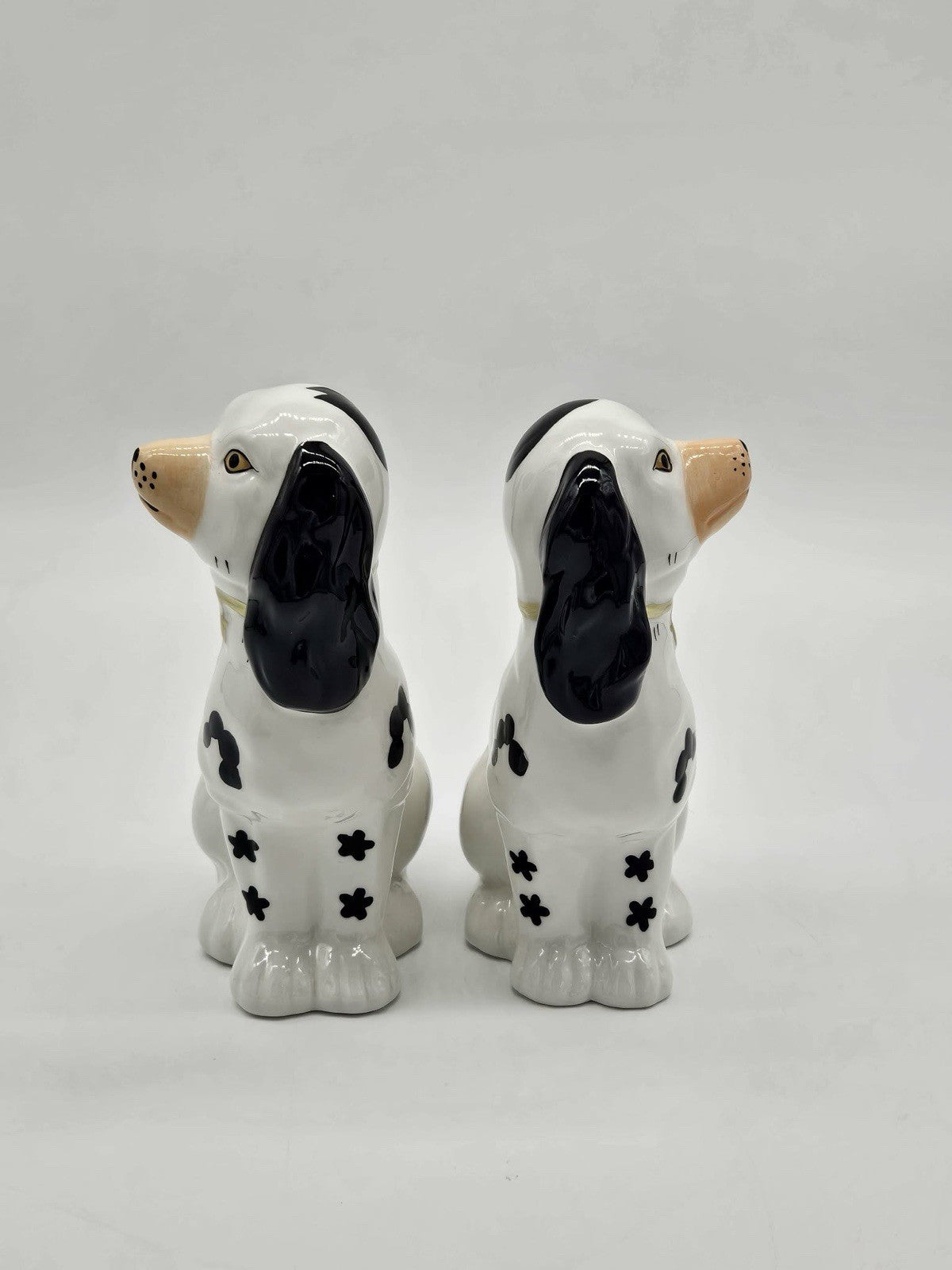 Pair of Staffordshire style Ceramic Cavalier King Charles Spaniel Dogs