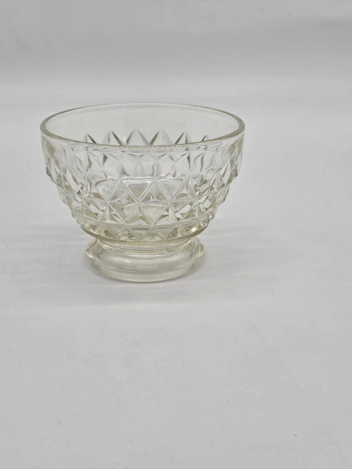 Vintage Diamond Pattern Glass Sugar Bowl
