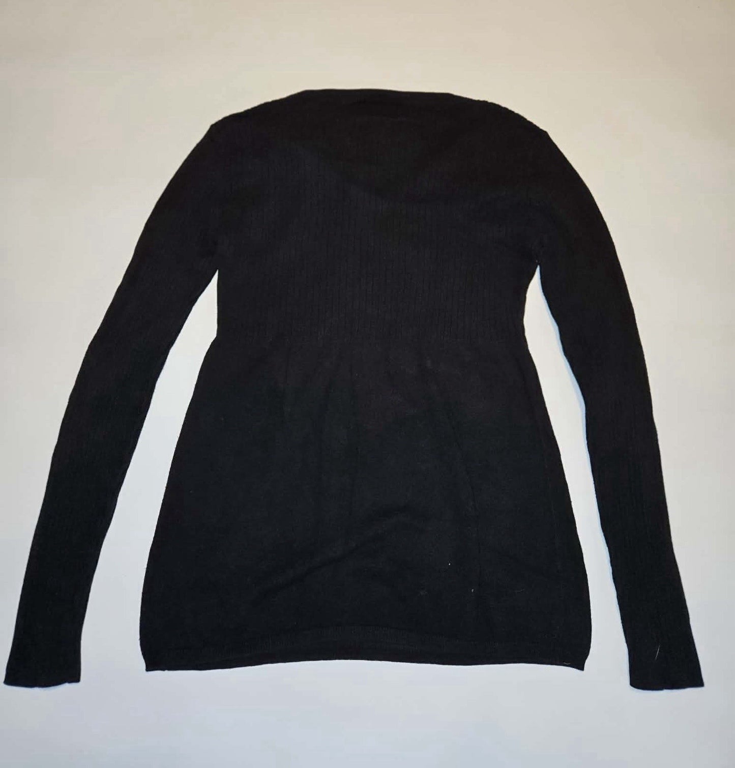 Motherhood Maternity Black Ribbed Long Sleeve V-Neck Top Size S