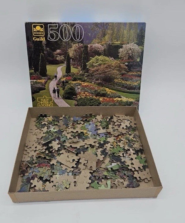 GOLDEN GUILD 500 PIECE JIGSAW PUZZLE BUTCHART GARDENS 4615-48