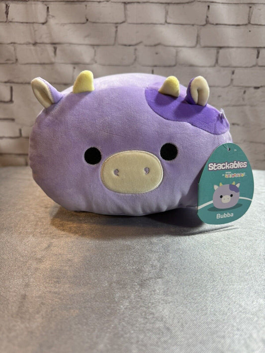 Squishmallows 12” Stackable Bubba Purple Cow Farm Squad Plush CTY