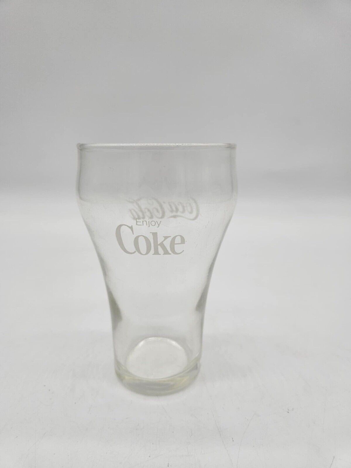 (1) Vintage LIBBEY COCA COLA Drinking Glass Clear Glass with White Logo 6 oz