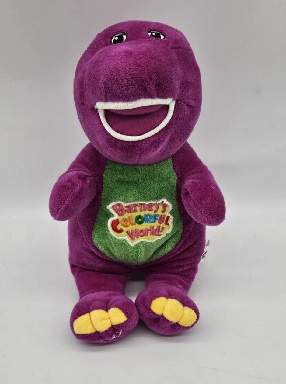 Barney Purple Singing Dinosaur Colorful World Toy Animal 12" Stuffed Plush W3