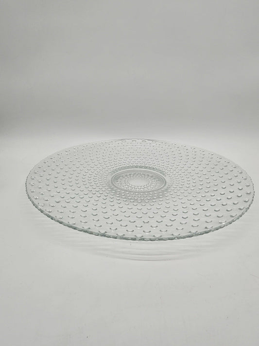 Vintage Clear Federal Glass Bubble Footed Cake Plate 11.25" Tray
