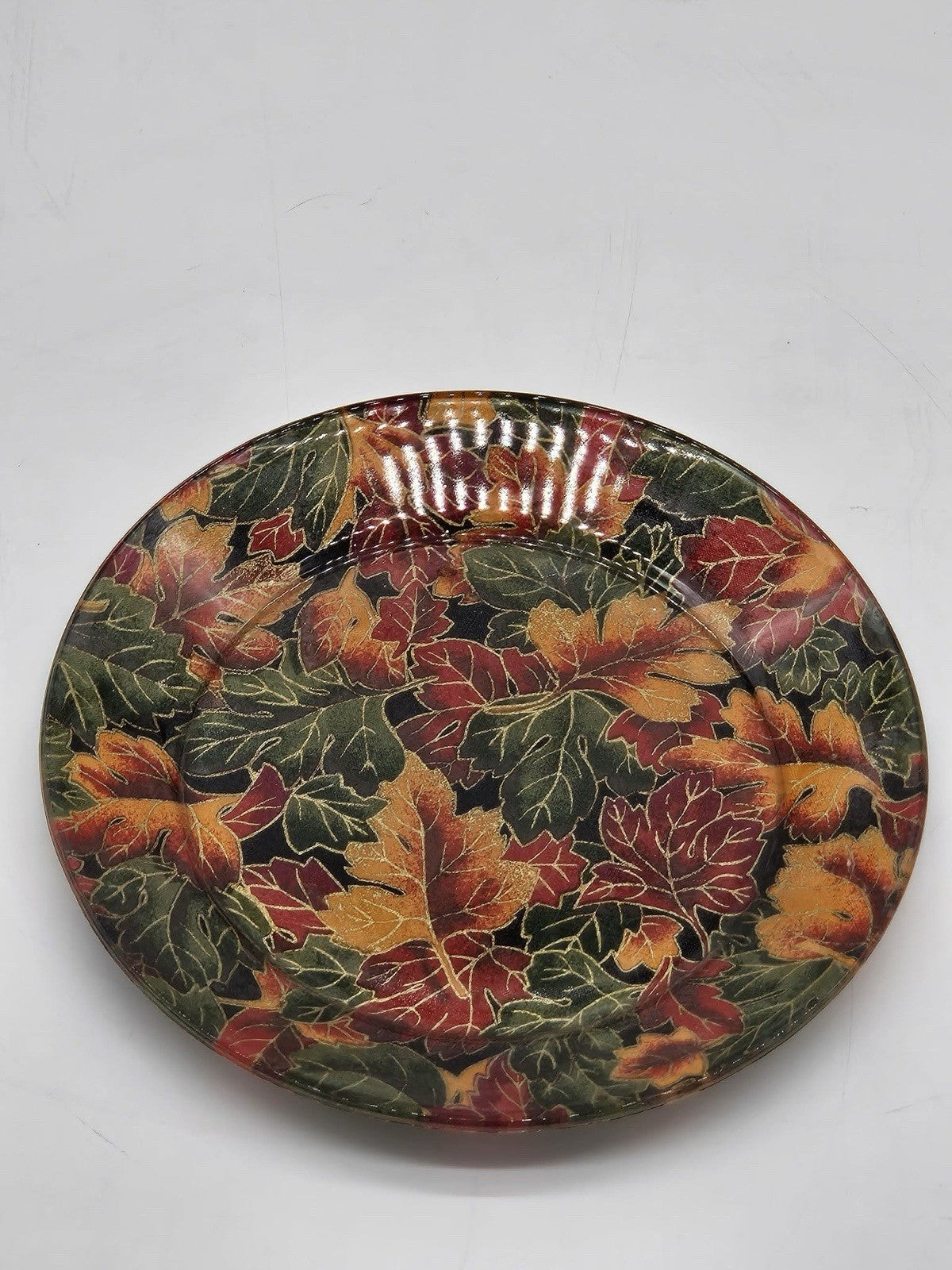 Autumn Fall Leaves Decorative Charger Plate Thanksgiving Decor