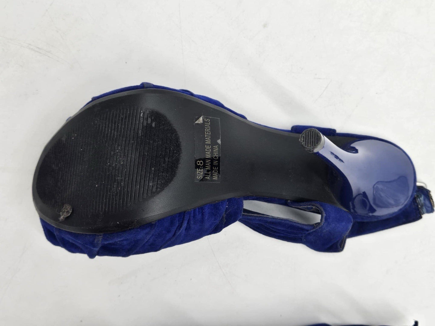 Deb Royal Blue Velvet Sexy Women’s High Heel Sandals ~ Sz 8