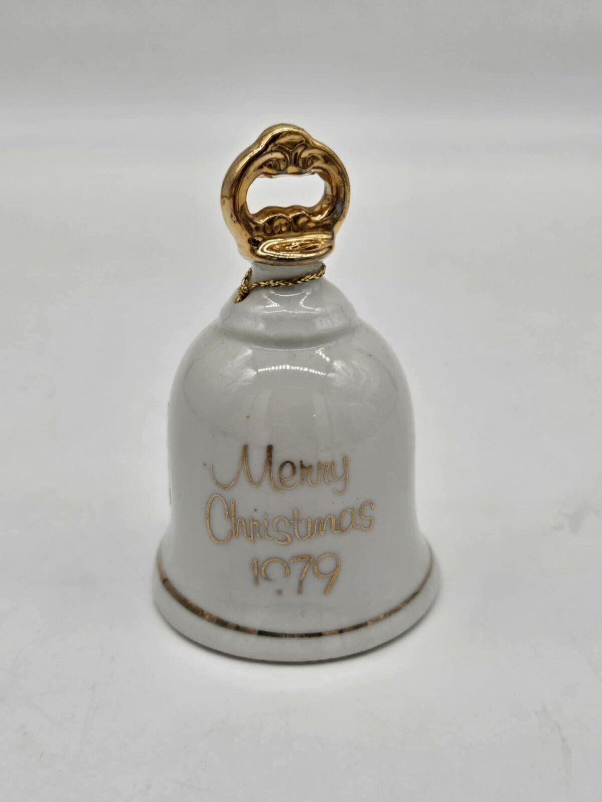 Vintage Enesco Merry Christmas 1979 Fine Porcelain Dinner Bell