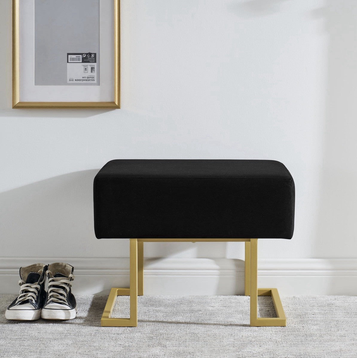 Modern Style Bedroom Single Seat Bench, Cushioned Bed end Stool ~ DEEP GREEN