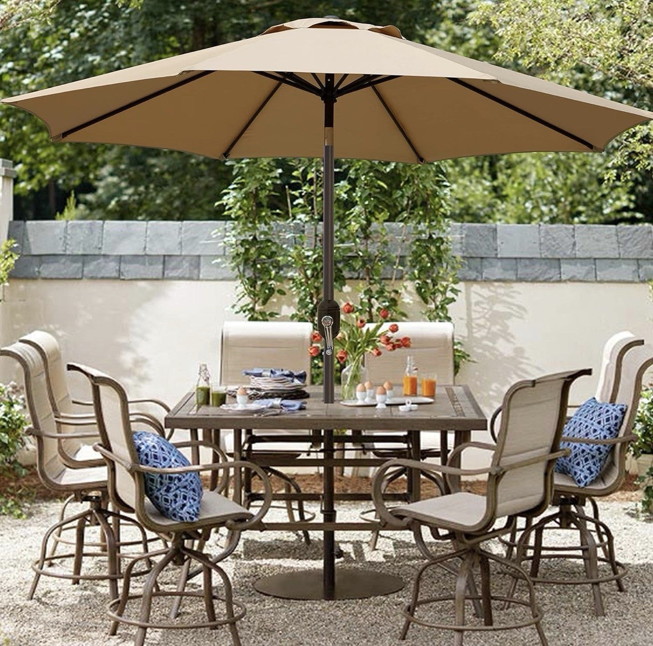 Blissun 9' Outdoor Patio Umbrella, Outdoor Table Umbrella, Yard Umbrella, Mar...