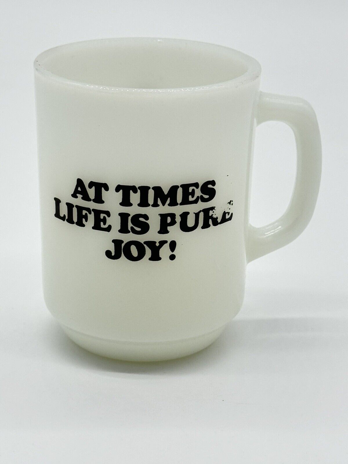 Fire King 1965 Snoopy & Woodstock Mug Milk Glass Coffee Cup