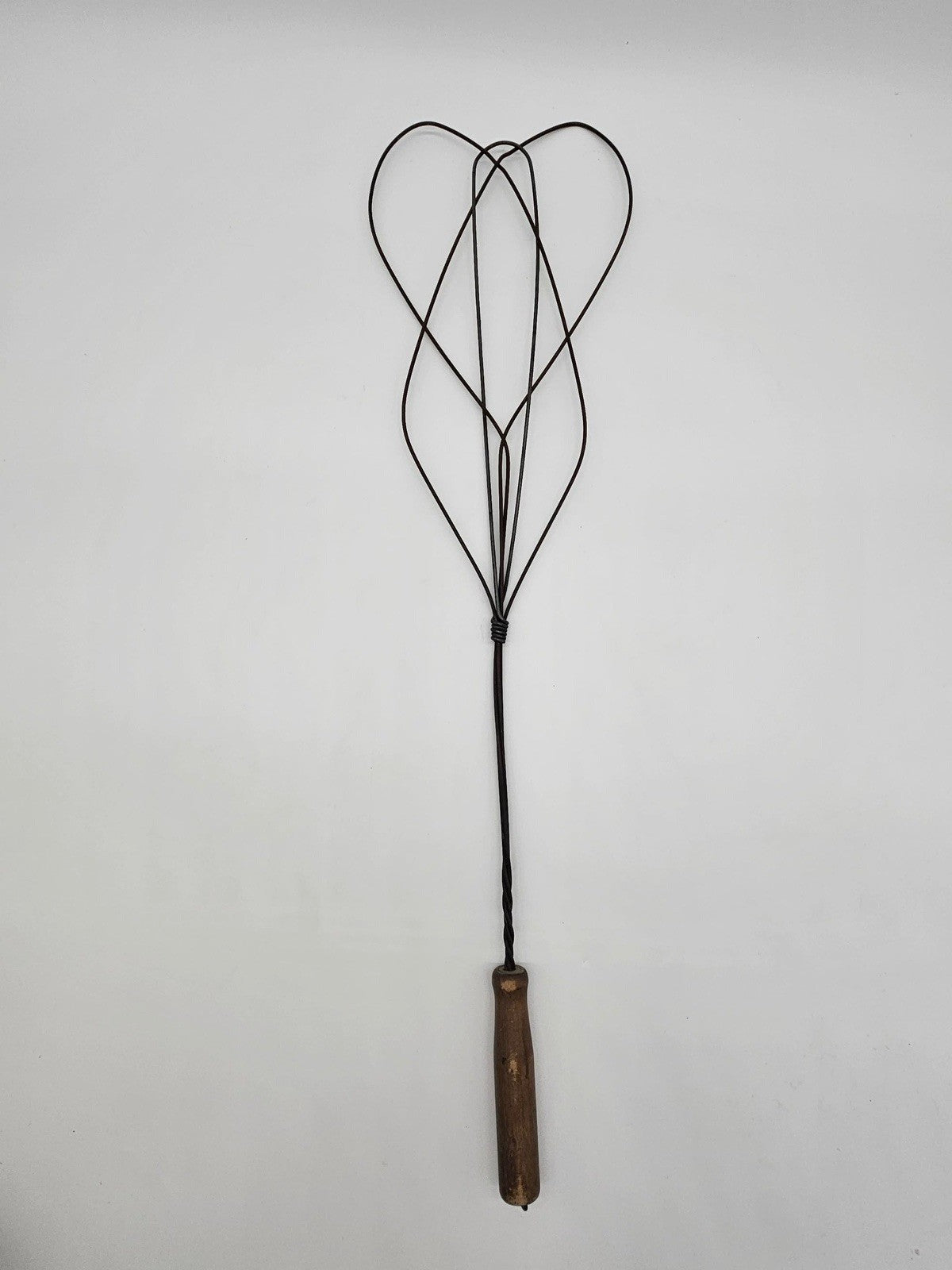 Antique Wire Rug Beater 33 in. Long with Wood Handle