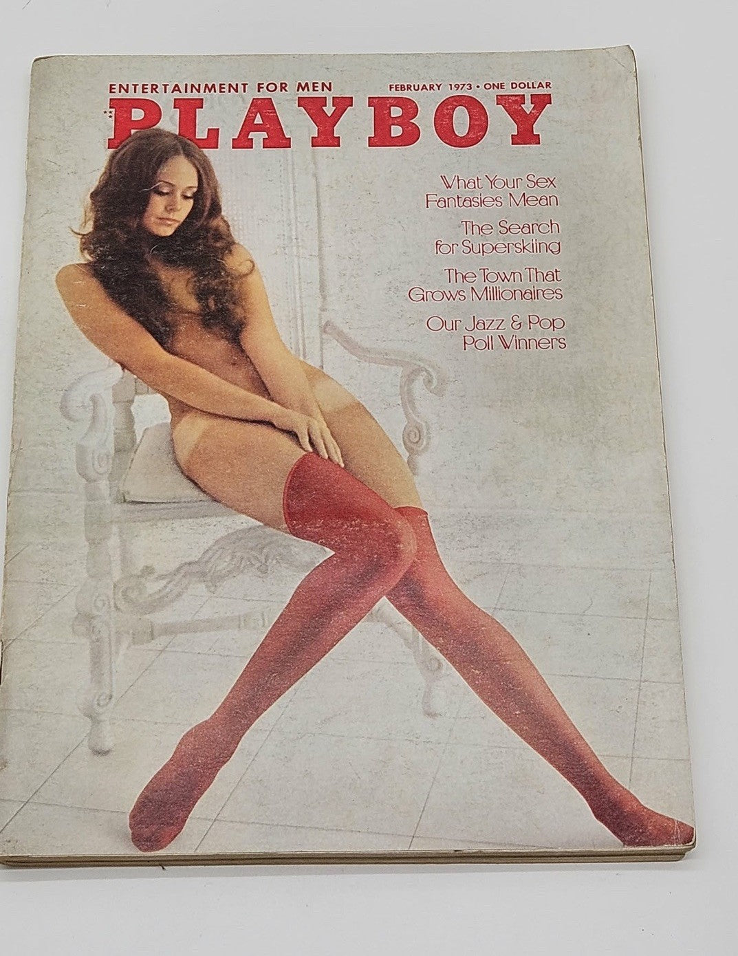 Playboy Magazine February 1973 Centerfold Intact Vargas Girl Solid Condition