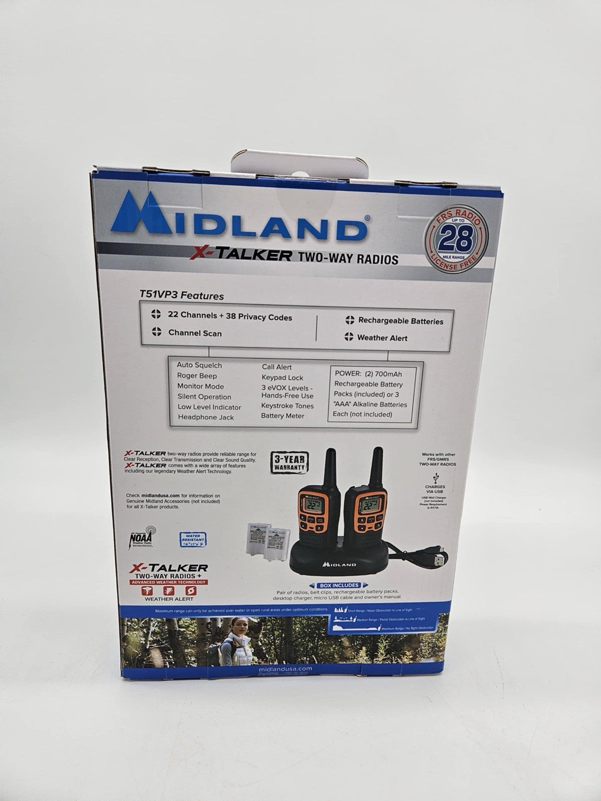 Midland X-talker T51VP3 28 Mile Range Two Way Radios