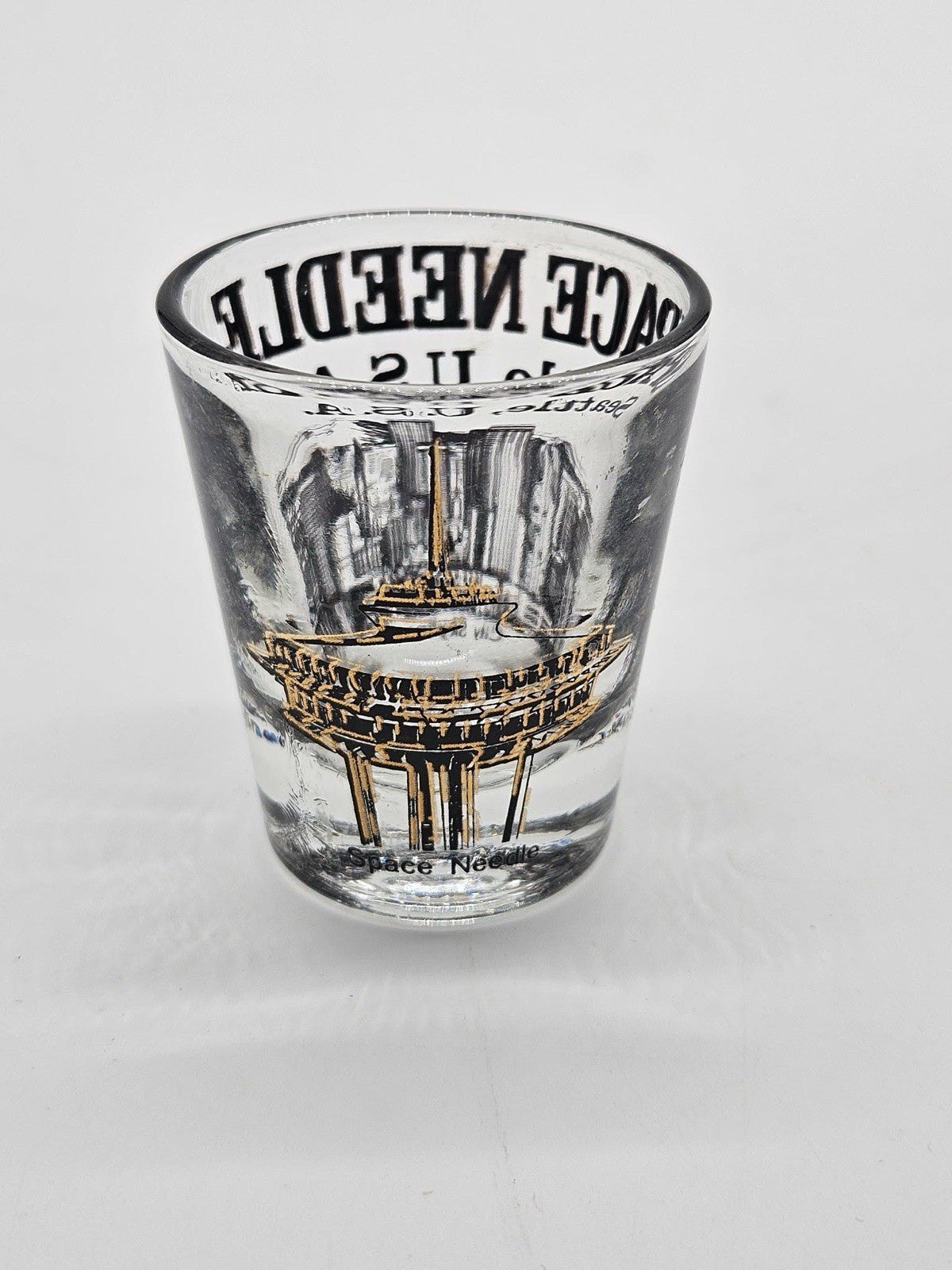 Vintage Liquor Shot Glass: Seattle, WASHINGTON Space Needle & Skyline Design