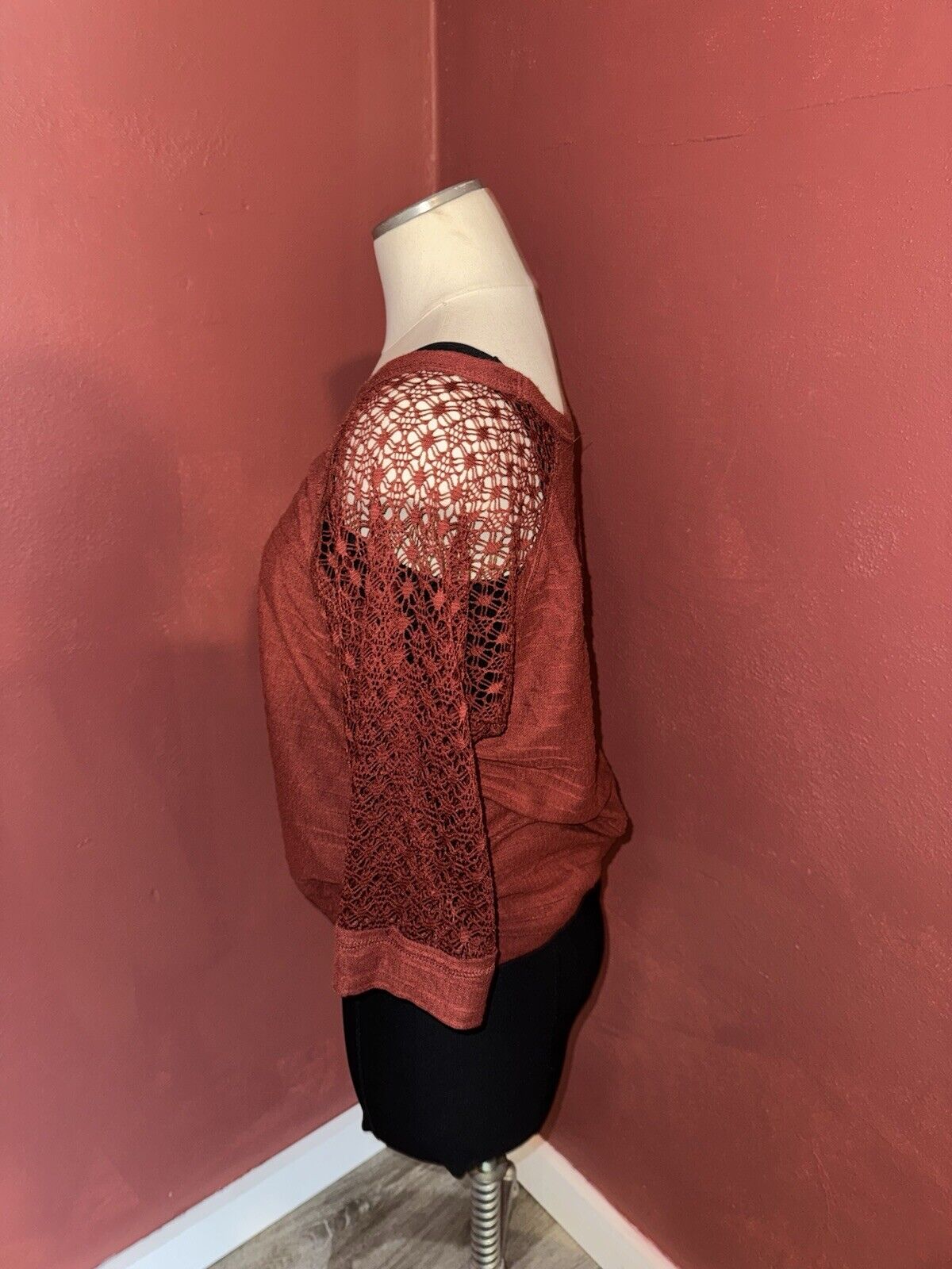 Maurice’s Half Steve Crocheted Burnt Orange Top