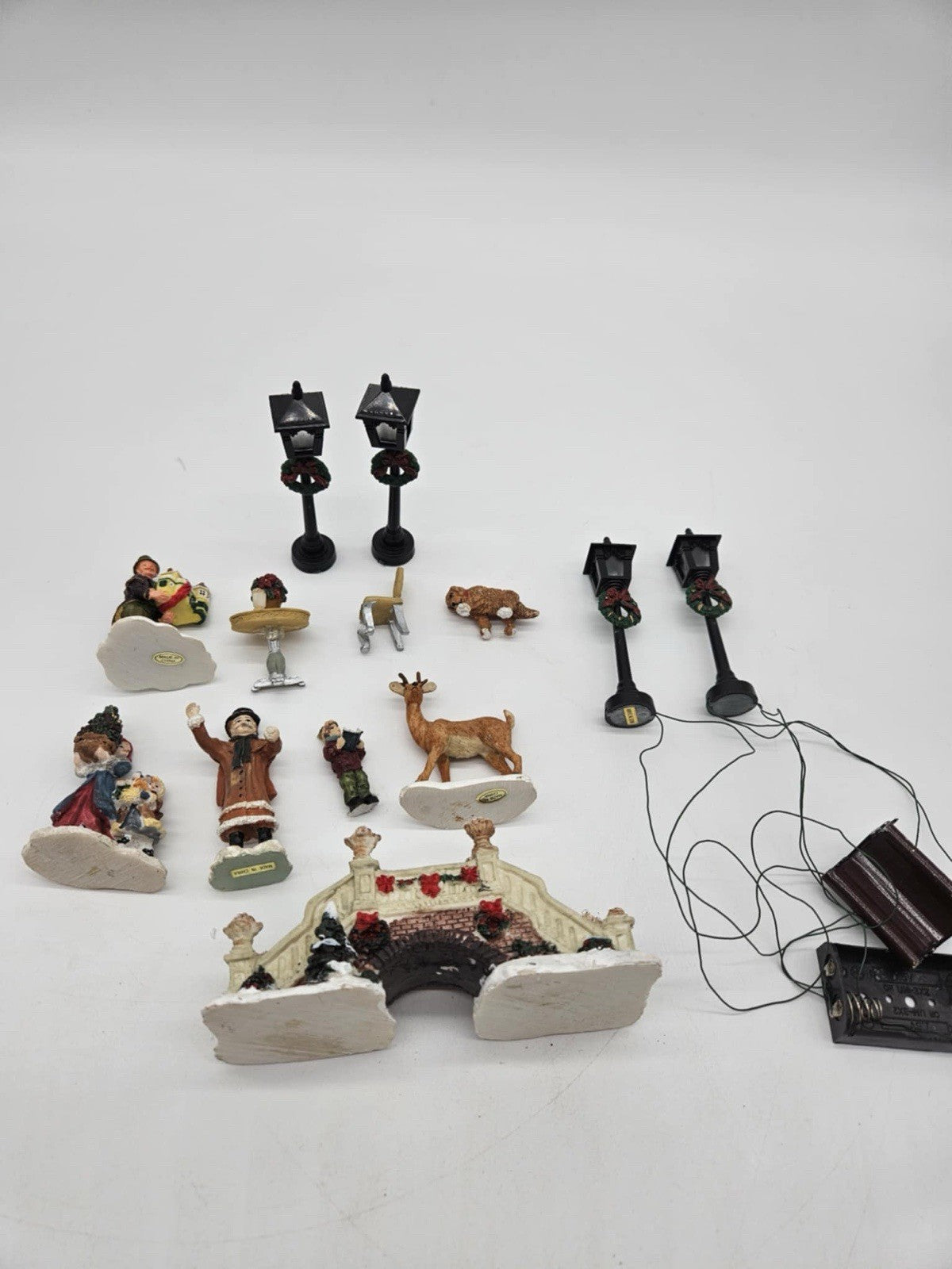 Vintage 90s Christmas Lemax Village People Figurines  Lot Of 14 pc Horse Fireman