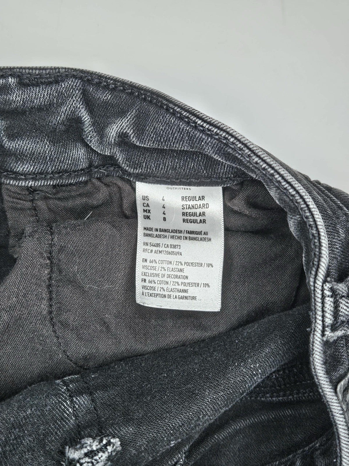 American Eagle Outfitters Women's Distressed Skinny Stretch Jeans Black Size 4