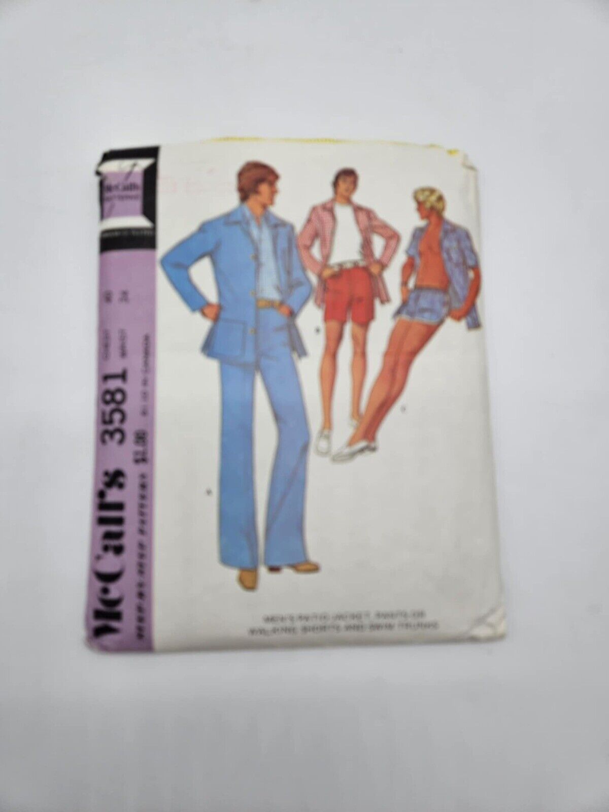 McCall's 3581 Men's Shorts & Jacket Vintage Sewing Pattern Sz 40 Chest 34 Waist