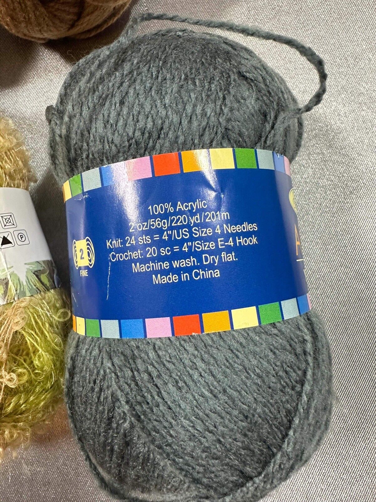 Herrschners 2 ply Afghan YARN mixed LOT of 6