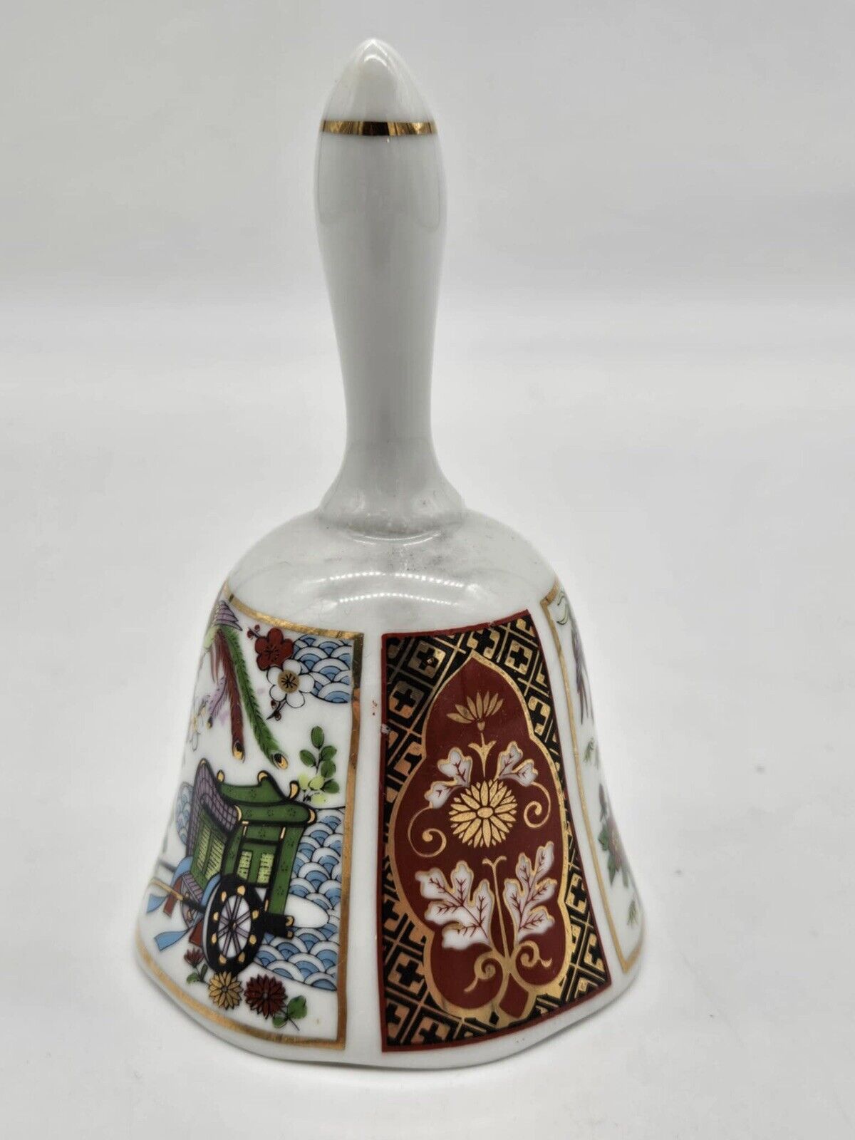 Vintage Imari Heritage Mint Porcelain Bell w/ Ming Dynasty Pattern Made in Japan